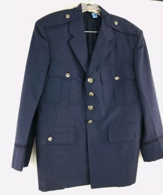 VINTAGE 40S 50S USAF 100 WOOL US AIR FORCE BLUE MILITARY JACKET MENS SIZE 42XS 3