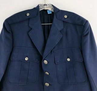 VINTAGE 40S 50S USAF 100 WOOL US AIR FORCE BLUE MILITARY JACKET MENS SIZE 42XS 4