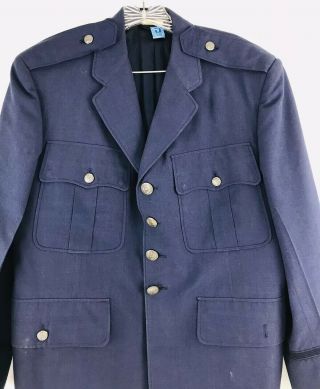VINTAGE 40S 50S USAF 100 WOOL US AIR FORCE BLUE MILITARY JACKET MENS SIZE 42XS 5