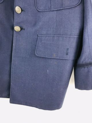 VINTAGE 40S 50S USAF 100 WOOL US AIR FORCE BLUE MILITARY JACKET MENS SIZE 42XS 6