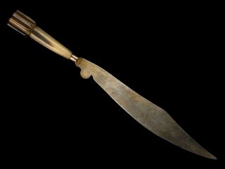 Large Hunting Cutlery Skinning Knife Carved Horn Hilt 19th Century