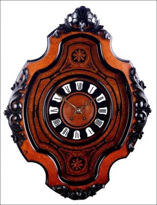 Antique Bull’s - Eye Wall Clock In.  France,  1880