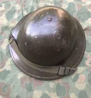 Wwii World War Two British Helmet,  1942 Dated,  With Liner,  Good Shape