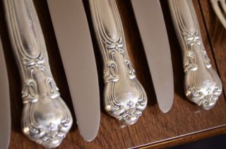 GORHAM CHANTILLY 925 STERLING SILVER FLATWARE SET 32 PC SERVICE FOR 8 3