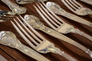 GORHAM CHANTILLY 925 STERLING SILVER FLATWARE SET 32 PC SERVICE FOR 8 4