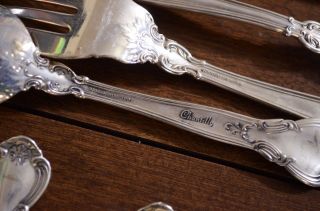 GORHAM CHANTILLY 925 STERLING SILVER FLATWARE SET 32 PC SERVICE FOR 8 7