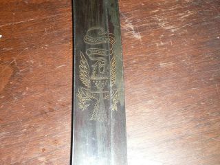 1796 SWORD WITH ENGRAVED BLADE MARKED WARRANTED MAYBE EARLIER 11