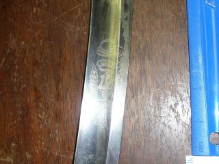 1796 SWORD WITH ENGRAVED BLADE MARKED WARRANTED MAYBE EARLIER 8