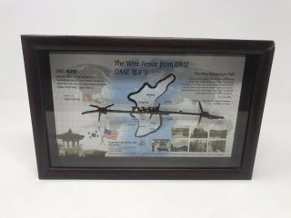 Framed Dmz Piece Of The Wire Fence From Korean War Gift To Soldiers Who Serve