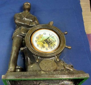 B 917.  Clock Maker Fdr United Clock Co Animated Dial 15 X 10 1/4 Inches.  Clock