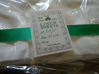 Vintage Irish Linen Sheets (boxed) 90 X 108 Inches