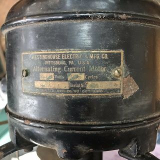 Antique Westinghouse 80421 Brass Tank Electric Fan Unrestored 12” 2