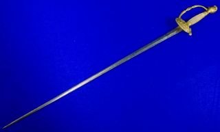 Antique US Pre Civil War Navy Officer ' s Sword 18 Century Engraved Blade 2