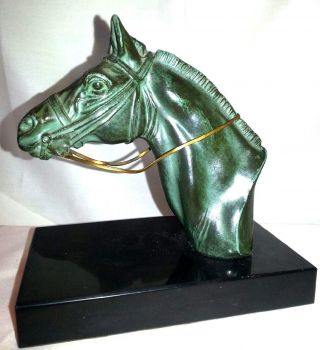 Horse Bookends Art Deco Signed By French Artist M.  Leducq 2