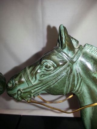Horse Bookends Art Deco Signed By French Artist M.  Leducq 5