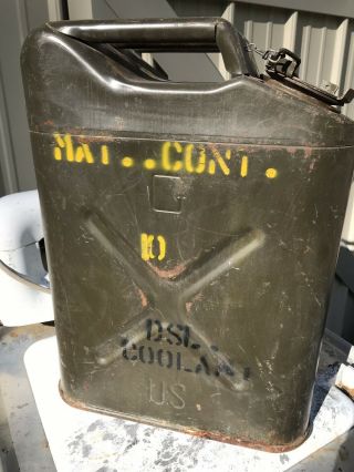 1vintage Us Military Usmc Metal Gas Fuel Jerry Can 5 Gal 20 - 5 - 81