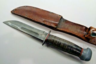 Vintage World War Ii Pal Rh - 36 Knife W/leather Sheath