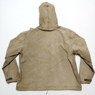 USN Navy Deck Anorak Hooded Foul Weather Pull Over Parka Jacket Vintage WWII 40s 2