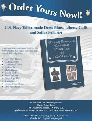 U.  S.  Navy Tailor - Made Dress Blues,  Liberty Cuffs And Sailor Folk Art