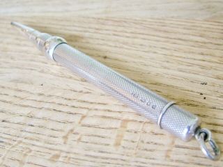 HM1919 OVERSIZE SILVER ANTIQUE PROPELLING SLIDE ACTION MECHANICAL PENCIL HILL 7