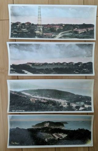 Ft.  Mills,  Corregidor,  The Philippines,  4 Color Tinted Photos,  Ww2 Era,  4 " X 10 "