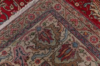 Vintage Persian Area Rug 10x13 Hand Knotted Wool Persian Rug RED Oriental Floral 12