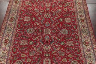 Vintage Persian Area Rug 10x13 Hand Knotted Wool Persian Rug RED Oriental Floral 3