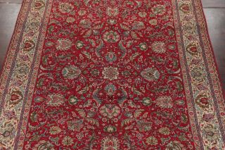 Vintage Persian Area Rug 10x13 Hand Knotted Wool Persian Rug RED Oriental Floral 4