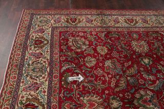 Vintage Persian Area Rug 10x13 Hand Knotted Wool Persian Rug RED Oriental Floral 9
