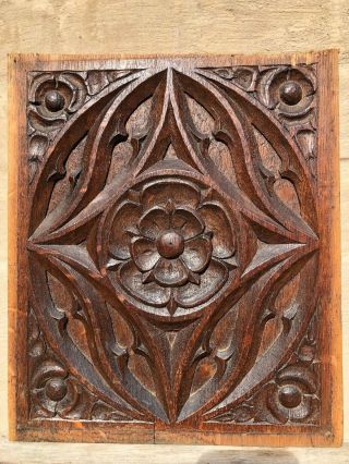 Stunning French Antique Gothic Panel in oak circa 1880 (3) 2