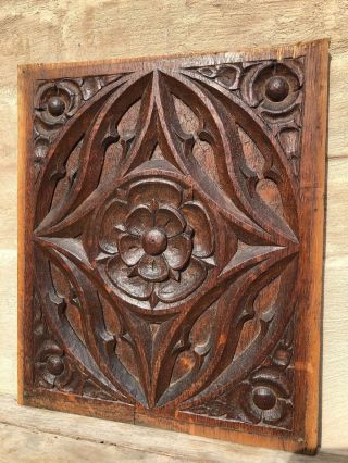 Stunning French Antique Gothic Panel in oak circa 1880 (3) 6