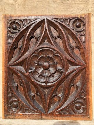 Stunning French Antique Gothic Panel in oak circa 1880 (3) 7