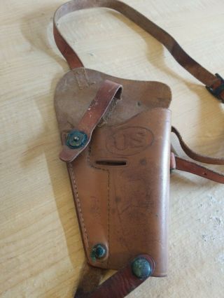 Boyt 1943 Wwii U.  S.  Military Thick Thick Leather Shoulder Pistol Holster Us