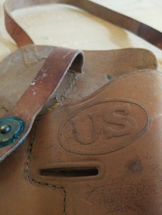 Boyt 1943 WWII U.  S.  Military Thick Thick Leather Shoulder Pistol Holster US 2