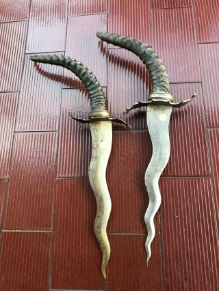 2 African Knife Dagger Sword Epee Sabre Dolch