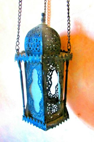 A Large Antique Metal Lantern From The Ottoman Era,  Handmade In Egypt