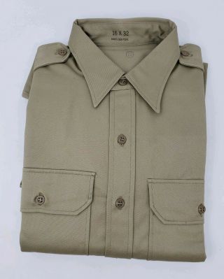 Nos Vintage Us Army 1962 Unissued Khaki Shirt - Never Unfolded