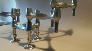 5 Vintage Modular Nagel Candle Holders and 3 small feet Modernist West Germany. 4