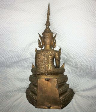 LARGE 18th / 19thC Antique CHINESE TIBETAN GILT BRONZE BUDDHA FIGURE TIBET 10