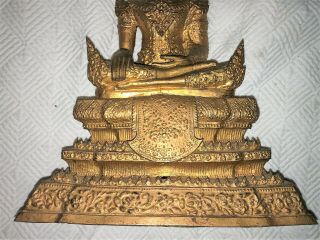 LARGE 18th / 19thC Antique CHINESE TIBETAN GILT BRONZE BUDDHA FIGURE TIBET 11