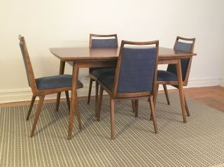 Habeo,  German Designer Mid - Century Extendable Dining Table & Four Chairs.  Euc