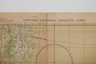 RARE WWII 8/1945 AAF Map N.  Philippines w/Nav Notes Jolly Roger JR2 - 002 2