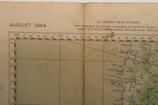 RARE WWII 8/1945 AAF Map N.  Philippines w/Nav Notes Jolly Roger JR2 - 002 3