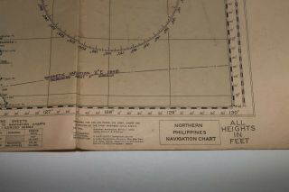 RARE WWII 8/1945 AAF Map N.  Philippines w/Nav Notes Jolly Roger JR2 - 002 6