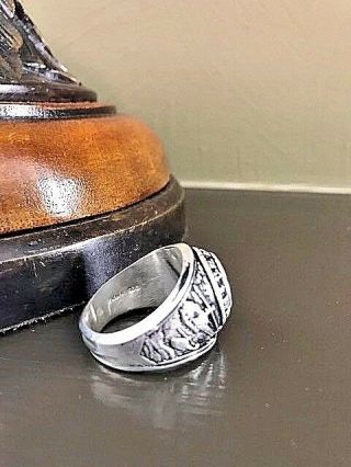 STERLING SILVER US ARMY SPECIAL FORCES AIRBORNE RING 4