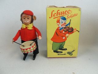 Vintage Schuco Wind - Up Tin Litho Drummer Not No Key