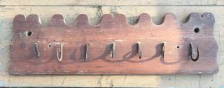 Early Wood And Iron Hunting Game Rack Scrolled Design