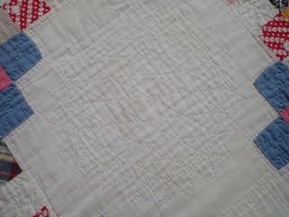 Wonderful Sweet Vintage Cottage Home c1930s Irish Chain QUILT 73x73 7