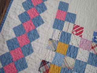 Wonderful Sweet Vintage Cottage Home c1930s Irish Chain QUILT 73x73 9