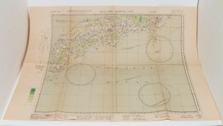 Rare Wwii 1945 Aaf Map South Japan W/nav Notes Jolly Roger Jr2 - 001